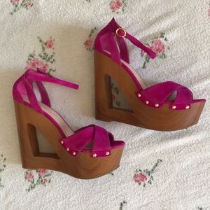Hot pink Jessica Simpson size 8.5 wedges